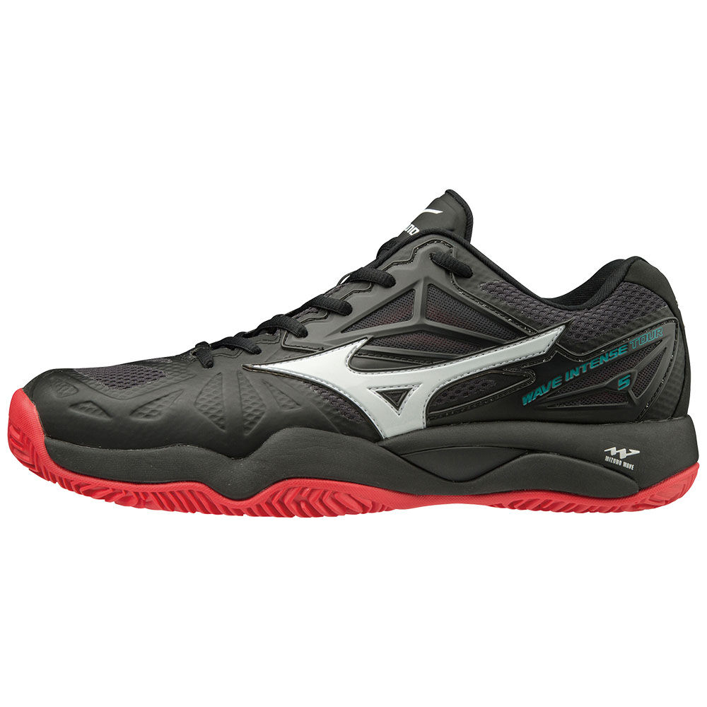 Mizuno WAVE INTENSE TOUR 5 CC - Erkek Tenis Ayakkabısı - Siyah/Beyaz/Pembe Türkiye (IFVXNZ-126)